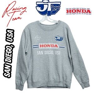 Honda JT Racing Team USA San Diego USA Sweatshirt Gray Pullover Crewneck Sz M